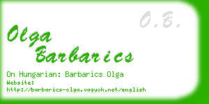 olga barbarics business card